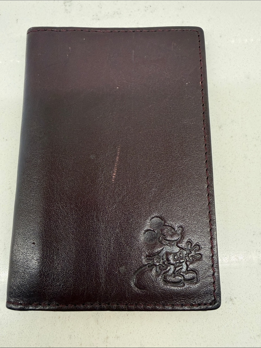 Mickey Mouse Leather  Wallet - Dark Brown